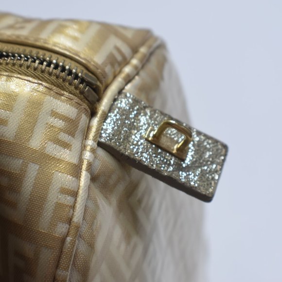 FENDI Tan/Gold Monogram Icon Logo Satchel Hand Bag w Its Dust Bag - Picture 8 of 15